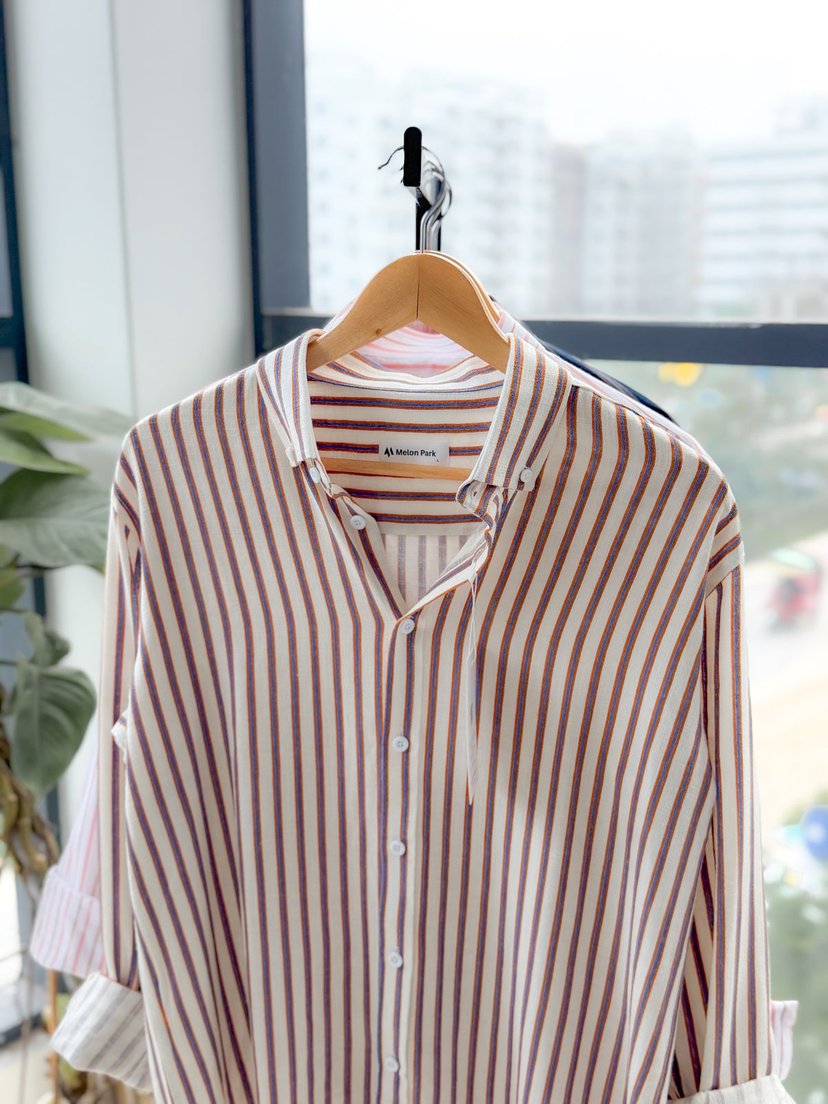 Gentle stripe shirt - Coastline Ochre