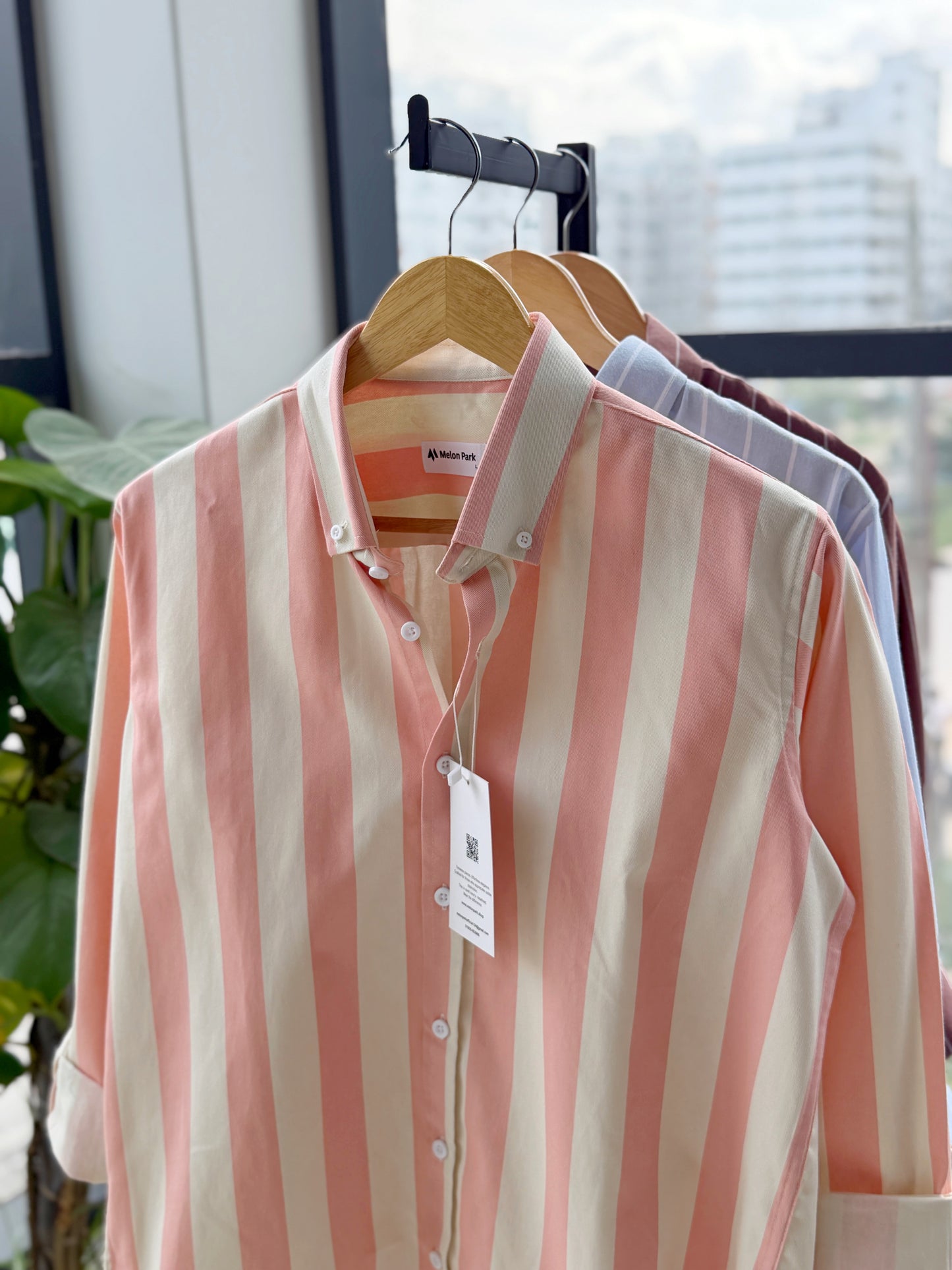 Gentle stripe shirt - Apricot Cream