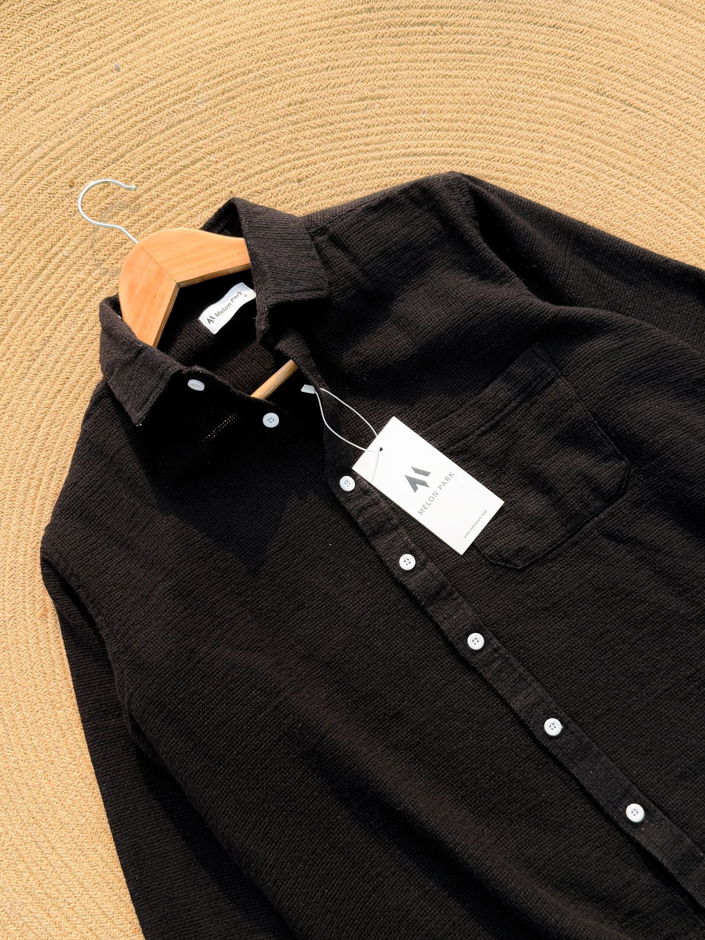 Crafted full sleeve shirt - Black