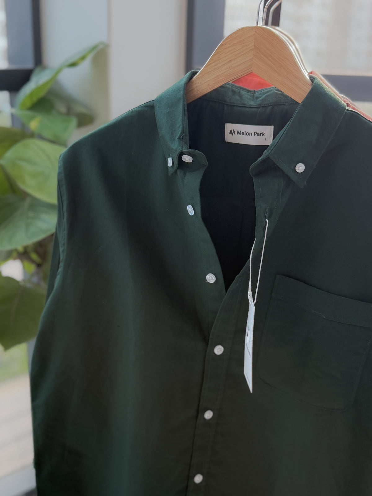 Chambray solid shirt - Bottle Green