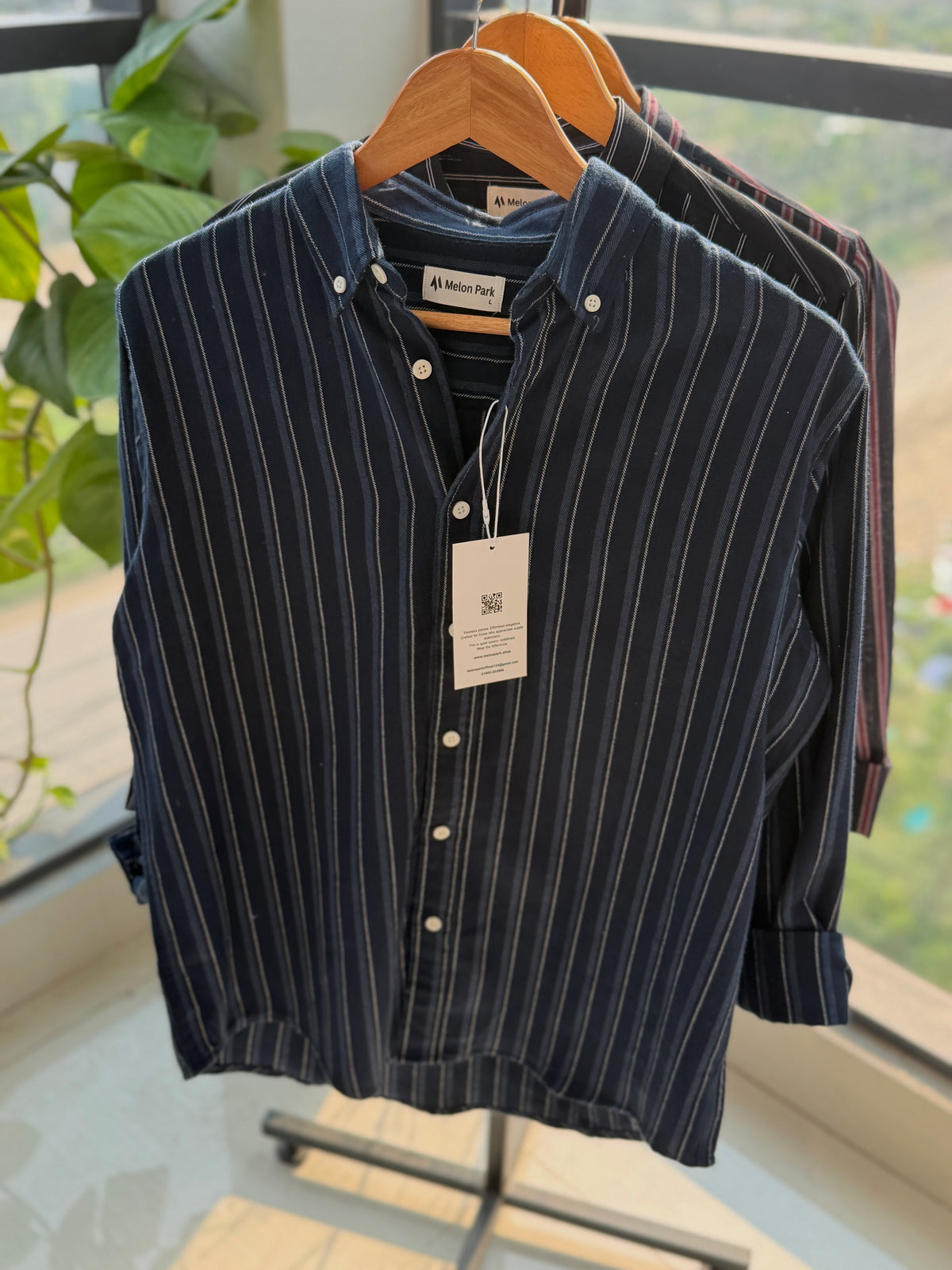 Gentle stripe shirt - Navy Anchor