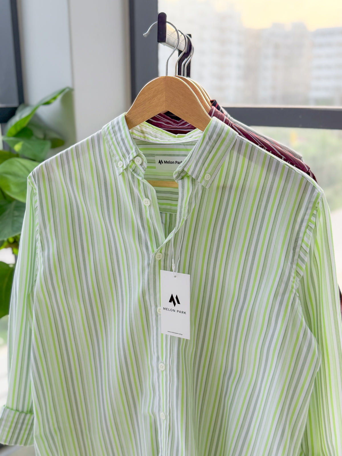 Gentle stripe shirt - Lime Zest