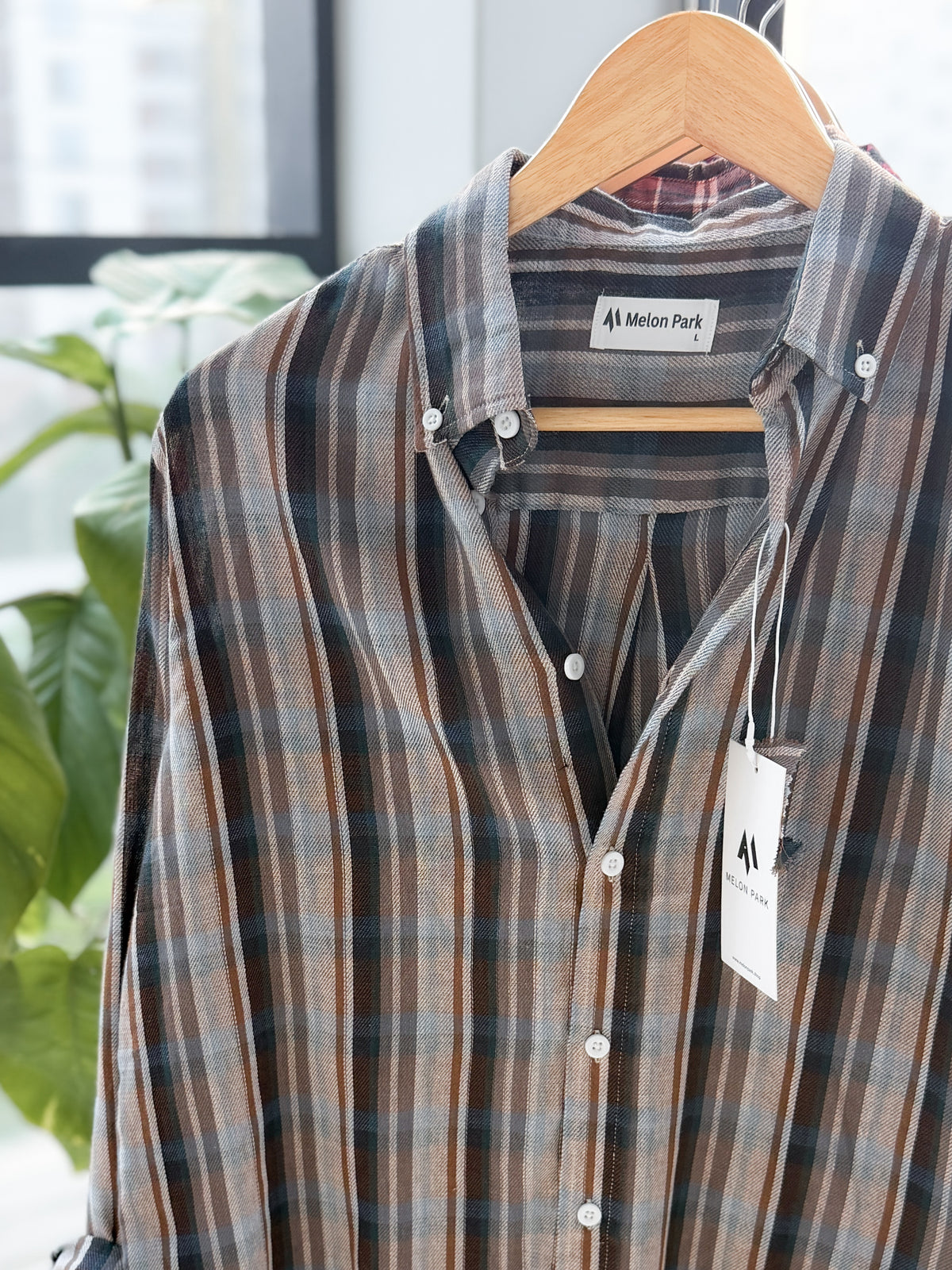 Gentle stripe shirt - Highland Fog