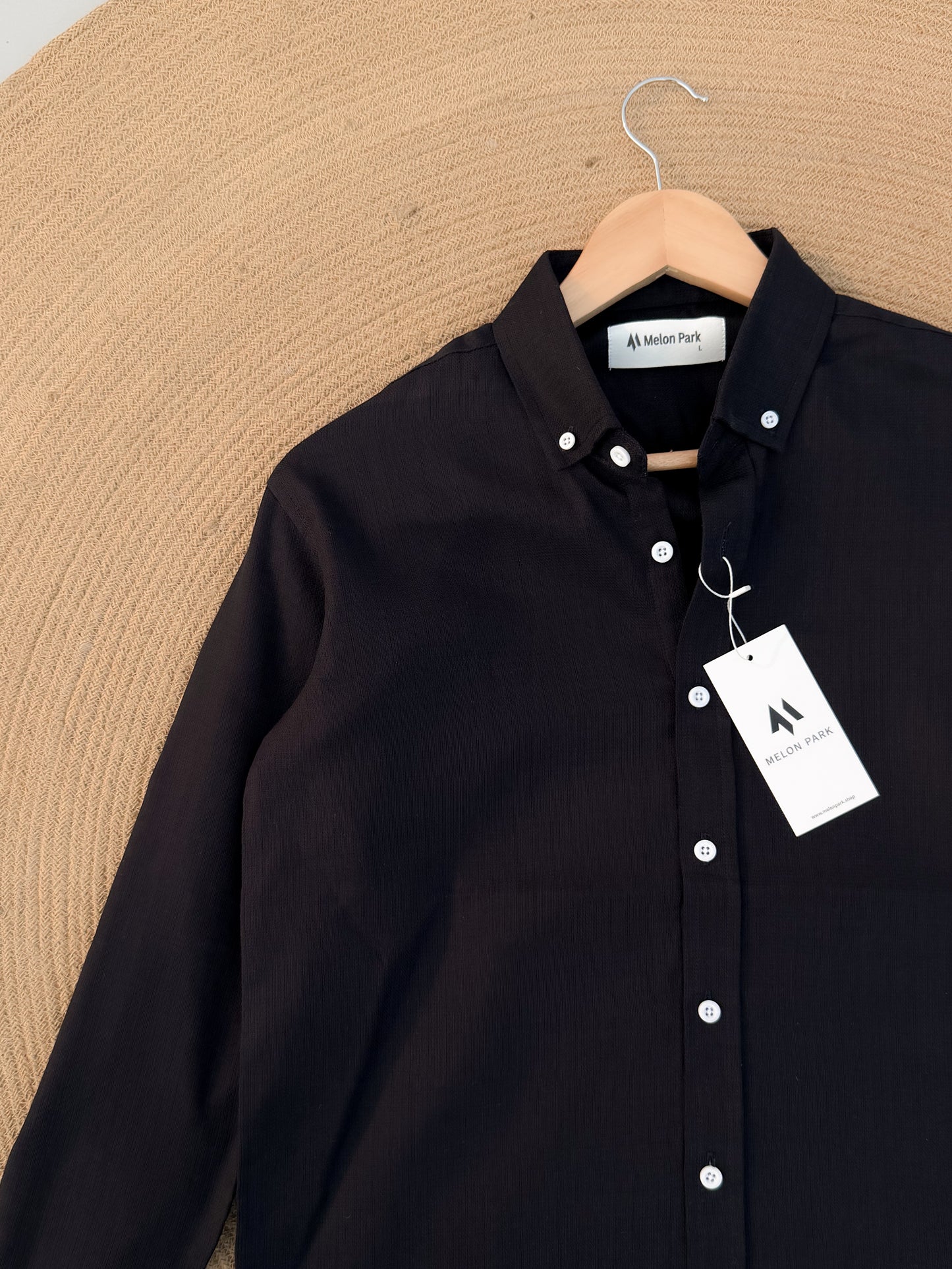 Classic full sleeve shirt - Textured Black