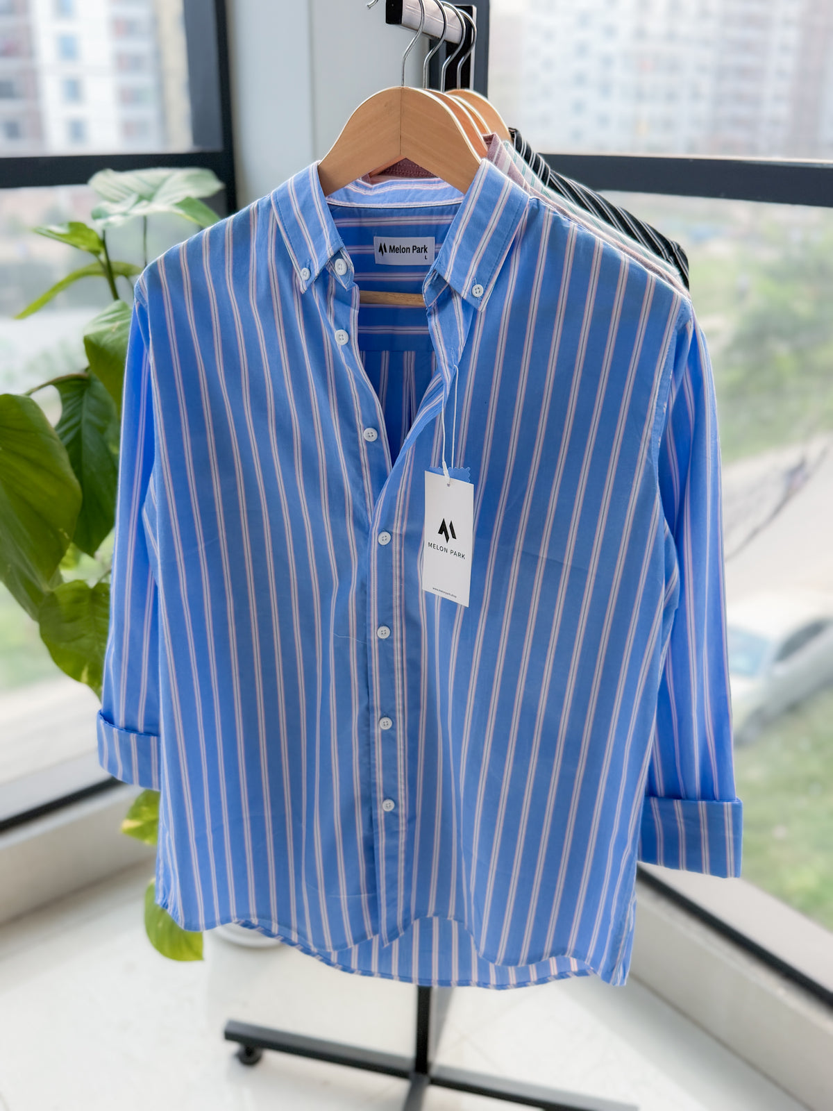 Gentle stripe shirt - Blue Orchid