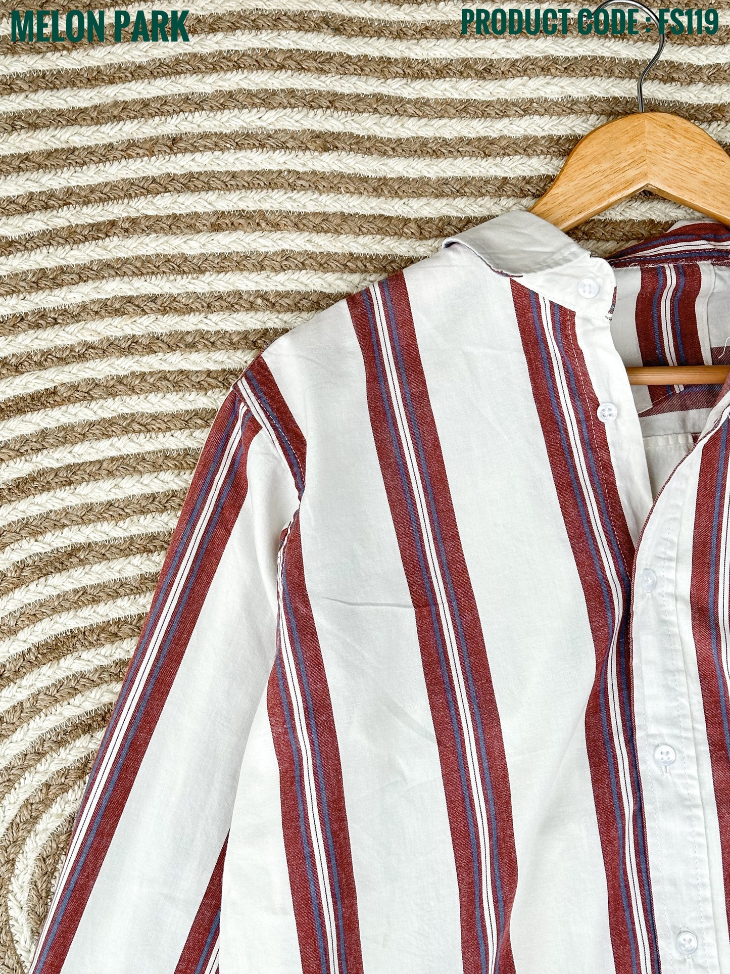 Gentle stripe shirt - Sailor Red | FS119