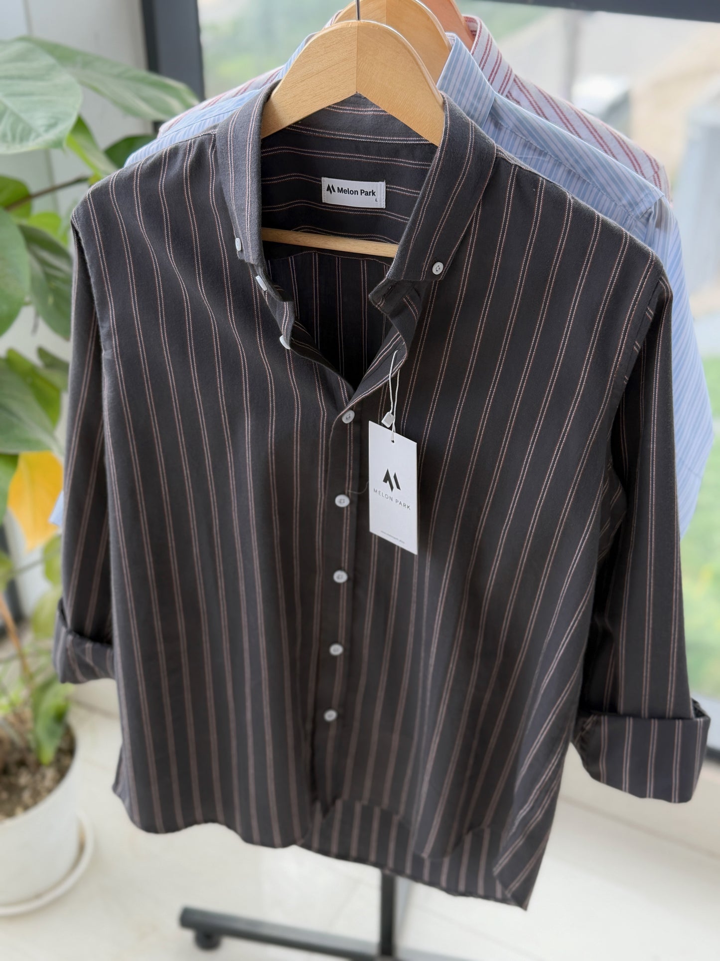 Gentle stripe shirt - Midnight Copper