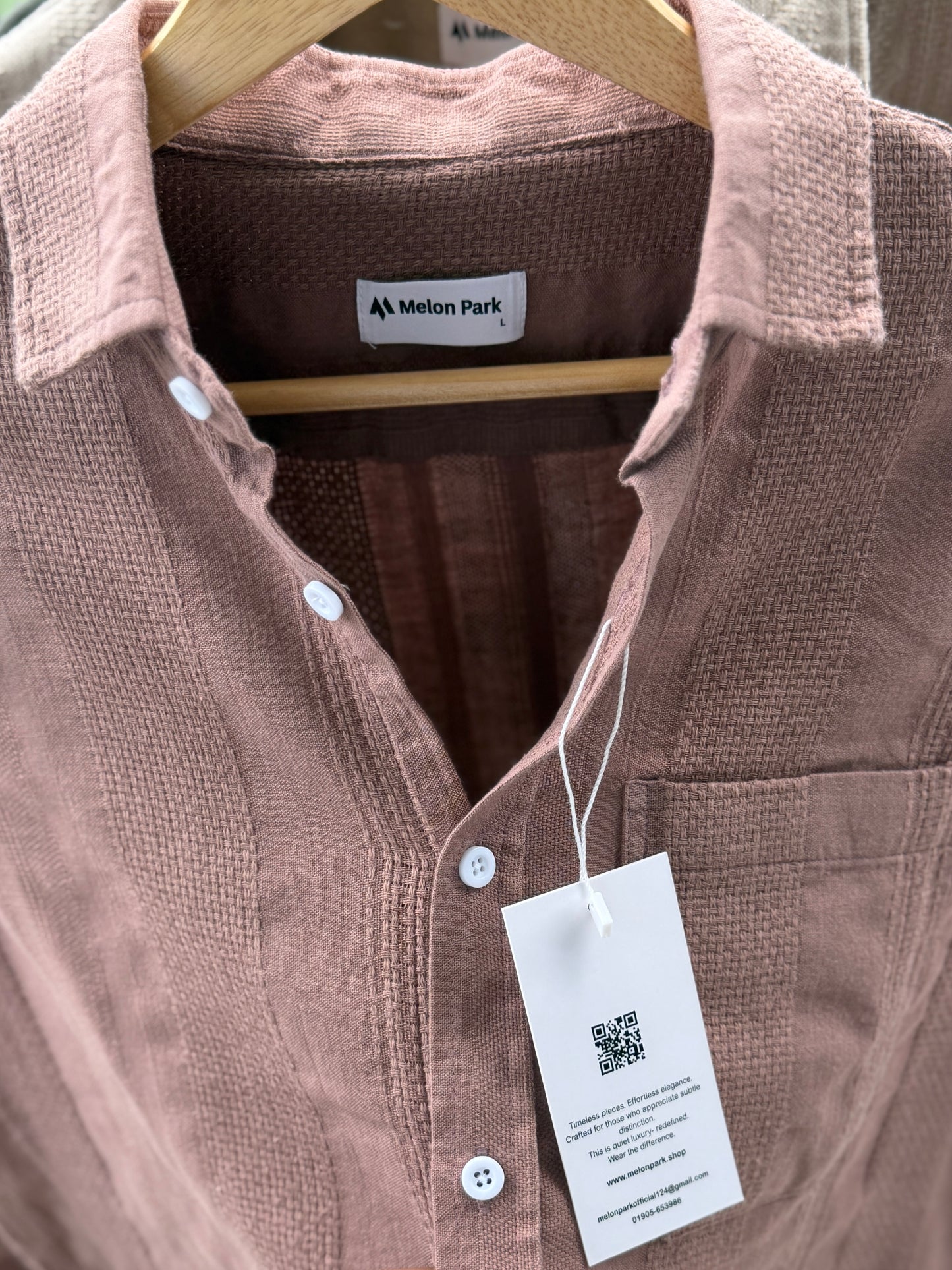 Crafted Dropshoulder Shirt - Peach