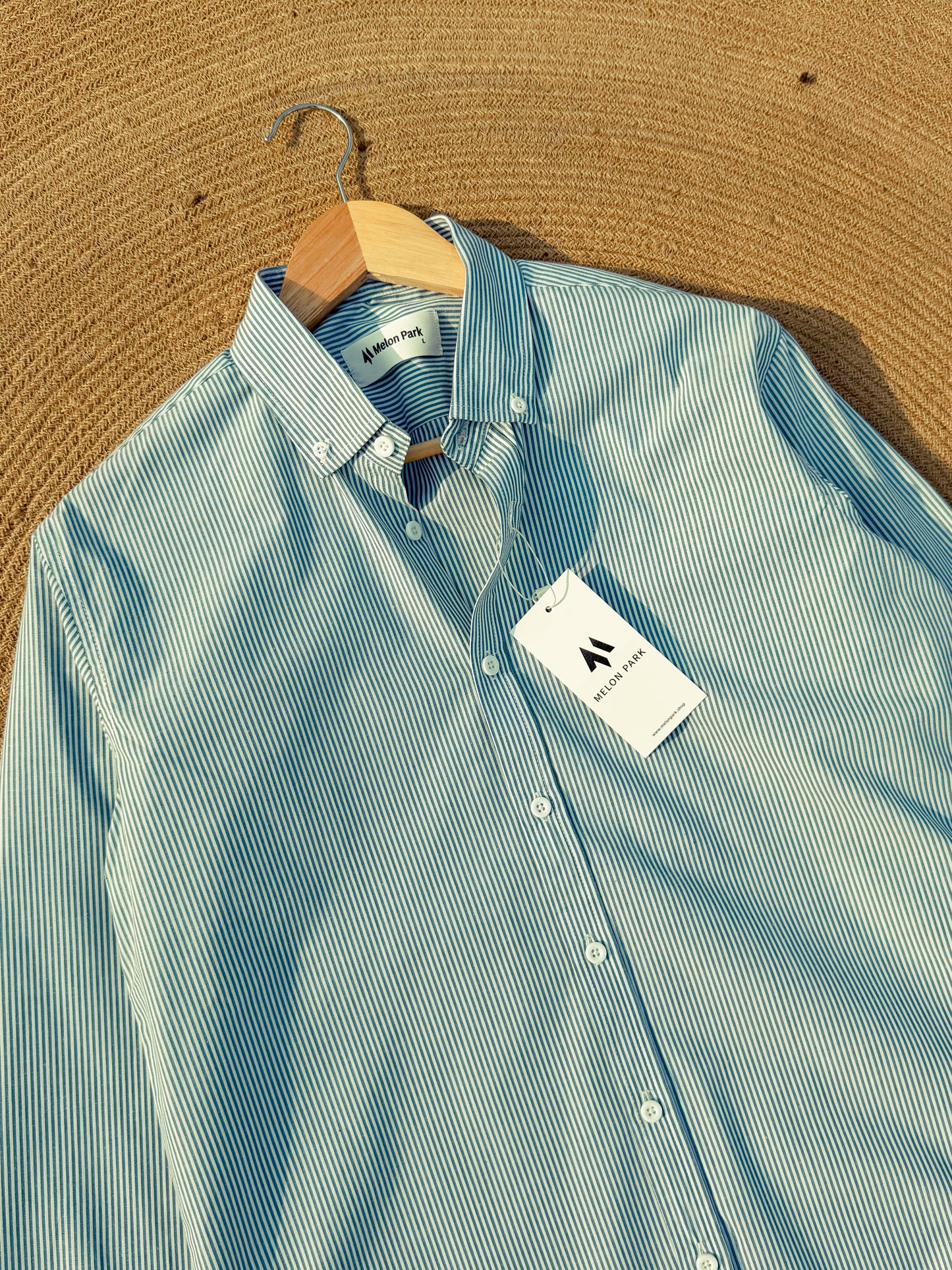 Old Money full sleeve shirt - Mint stripe