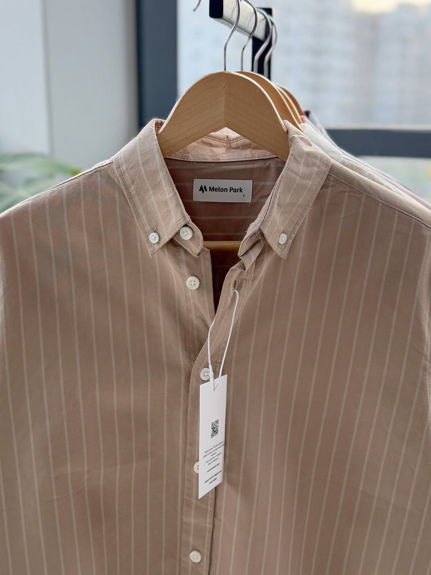 Gentle stripe shirt - Beige stripe