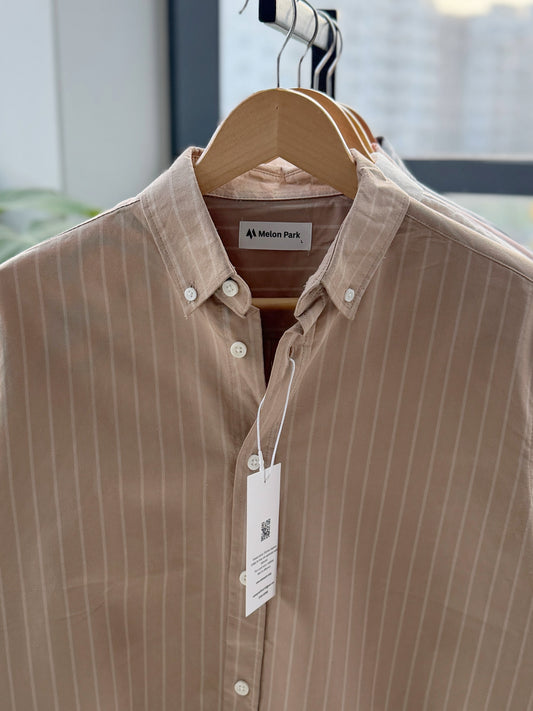 Gentle stripe shirt - Beige stripe
