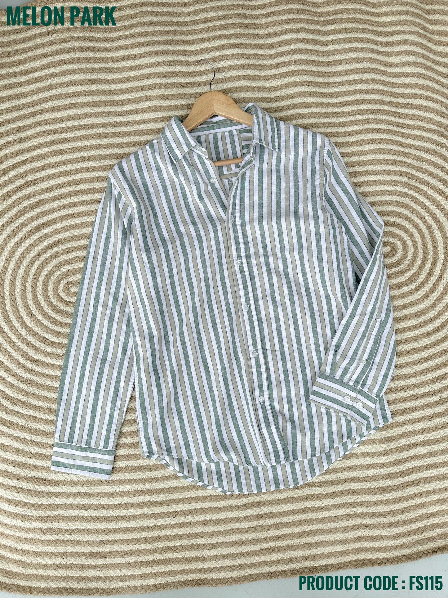 Gentle stripe shirt - Evergreen | FS115