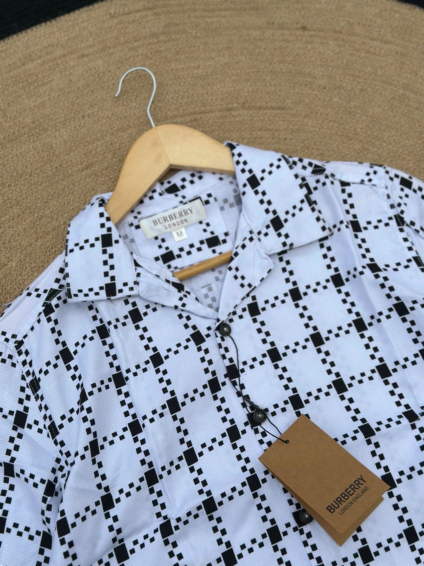 White Cheque Cuban Half Shirt