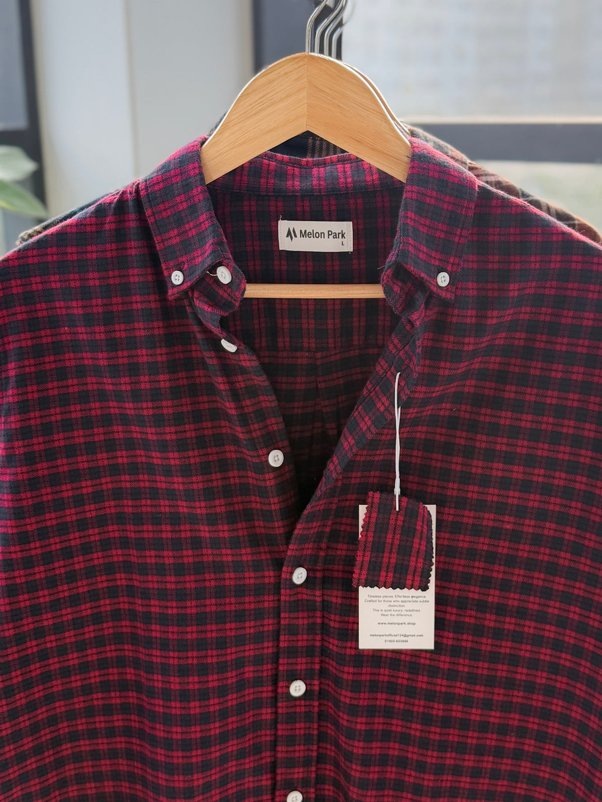 Gentle check shirt - Cherry Onyx