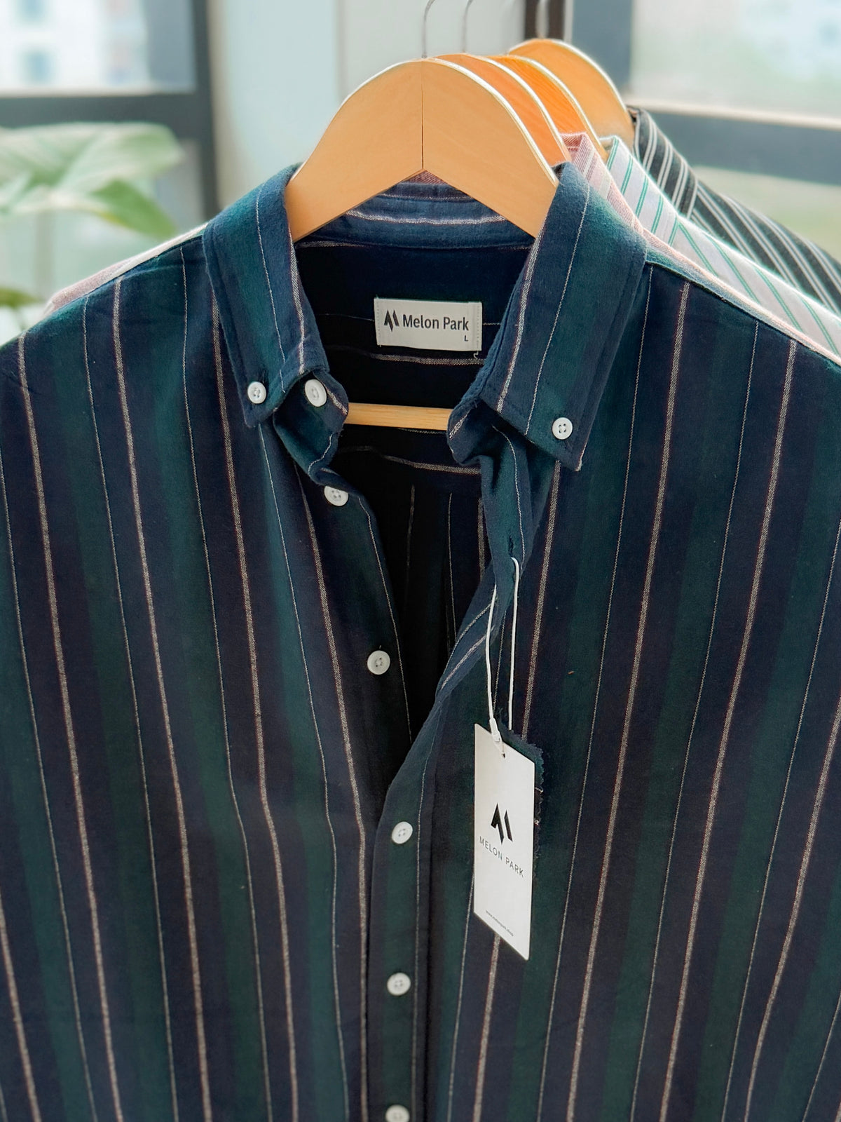 Gentle stripe shirt - Dark Evergreen
