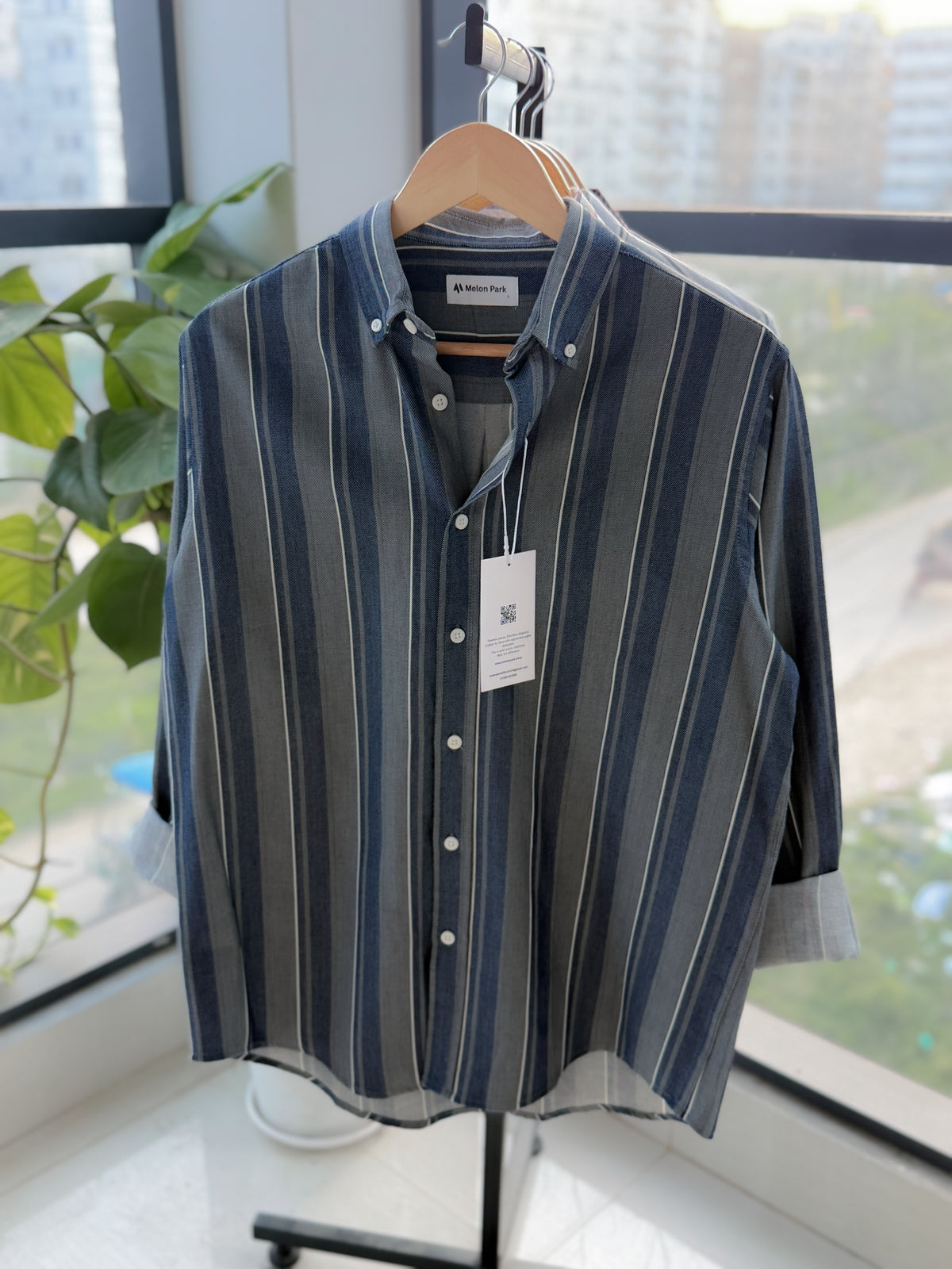 Gentle stripe shirt - Indigo Slate