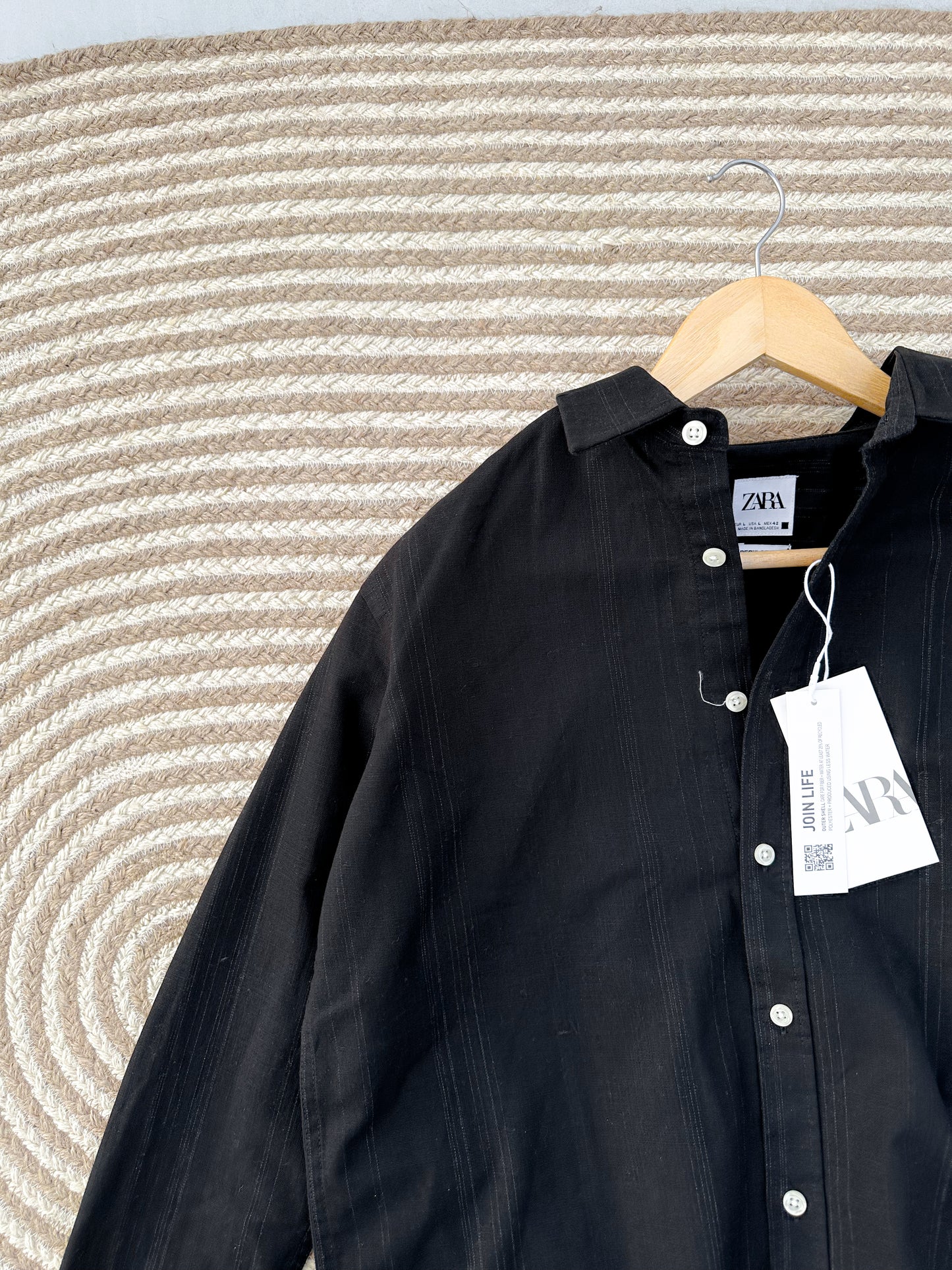 Classic full sleeve shirt - Textured Black