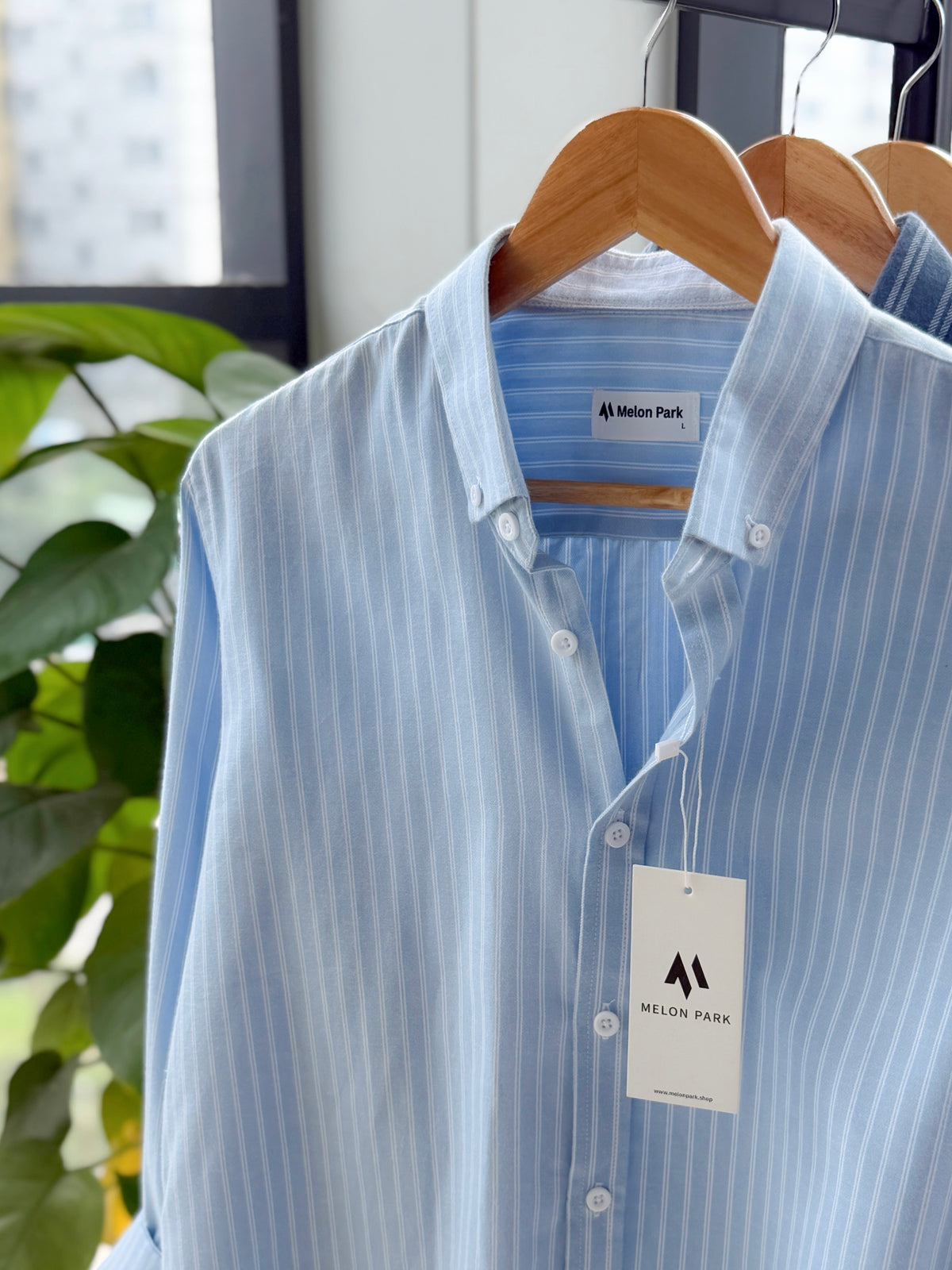 Gentle stripe shirt - Minimalist Sky