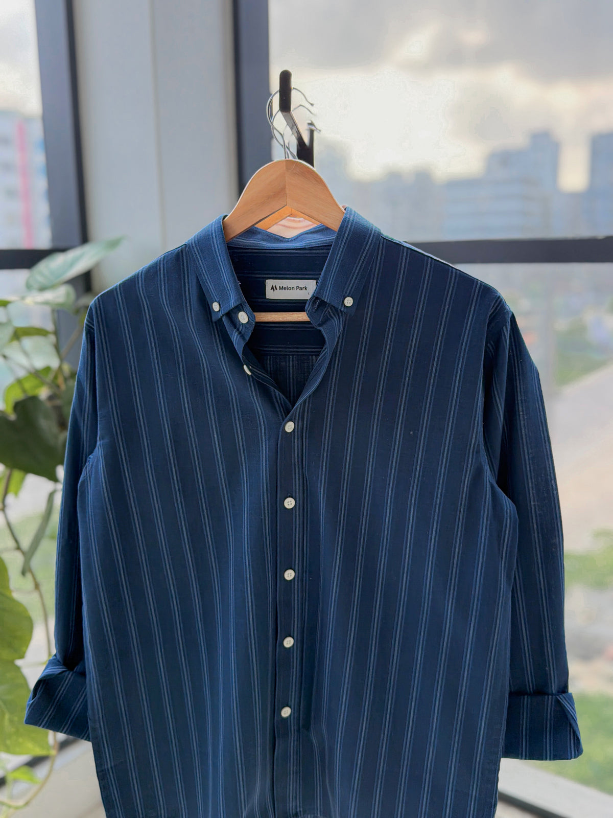 Gentle stripe shirt - Industrial Blue