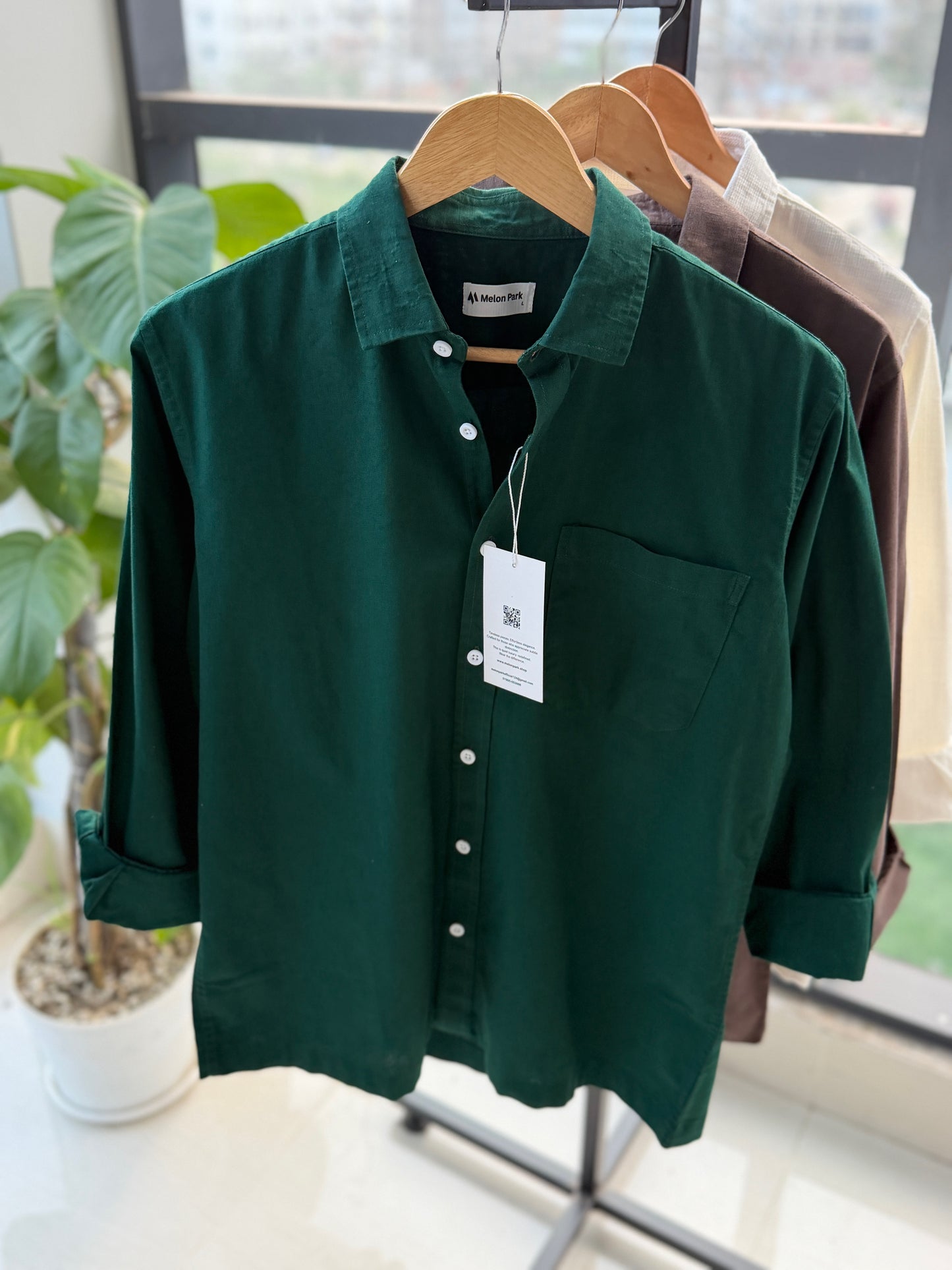 Drop-shoulder boxy shirt - Green