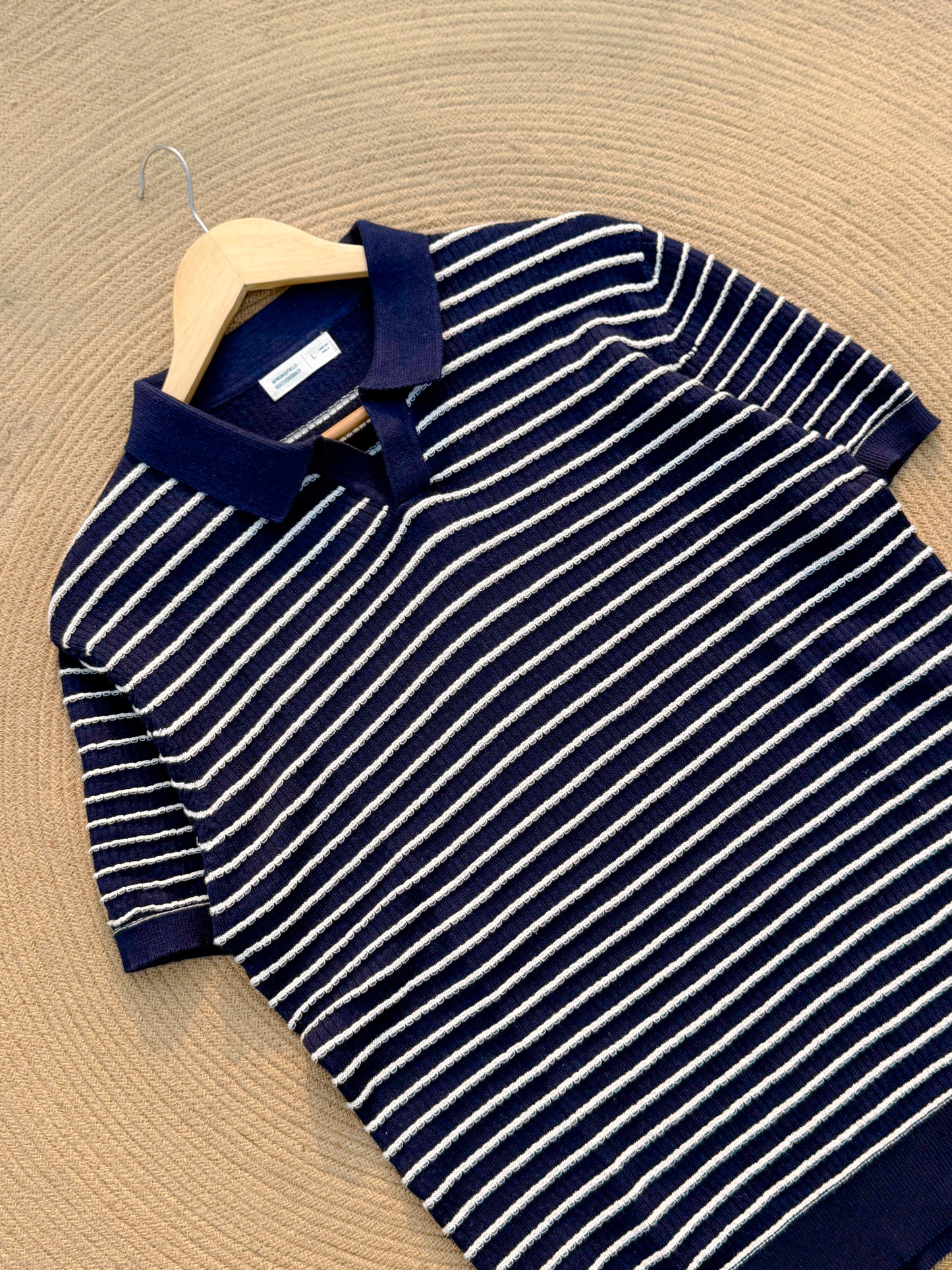 Cabana Knitted Polo - Navy Blue