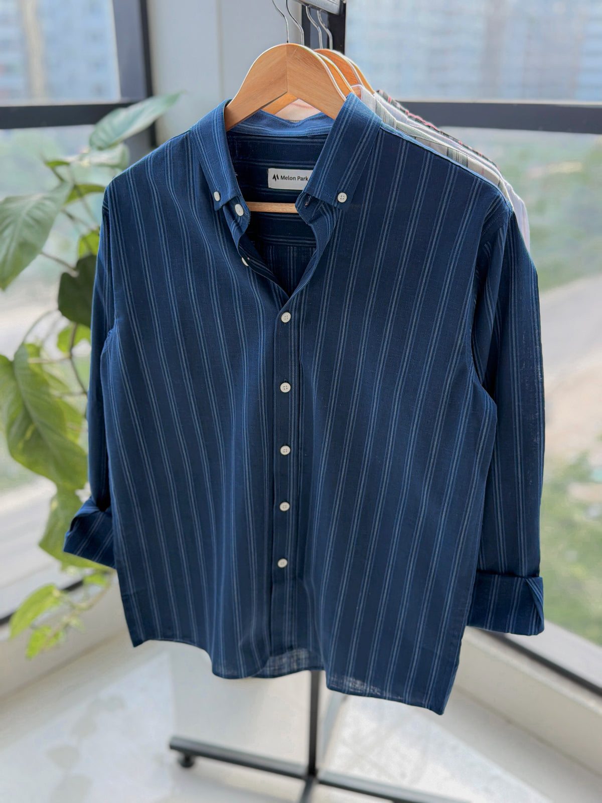 Gentle stripe shirt - Industrial Blue