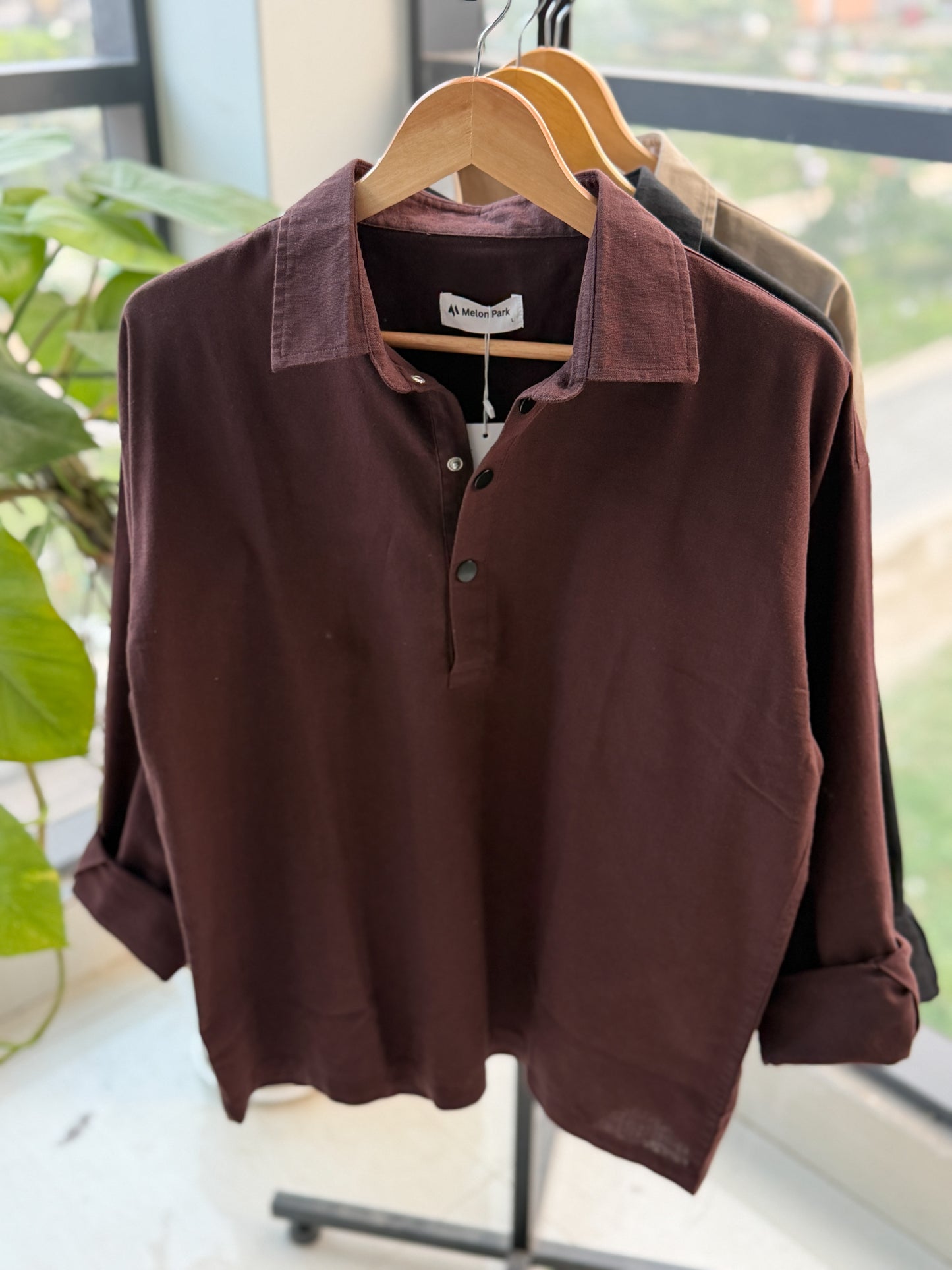 Fine Henley shirt - Chocolate