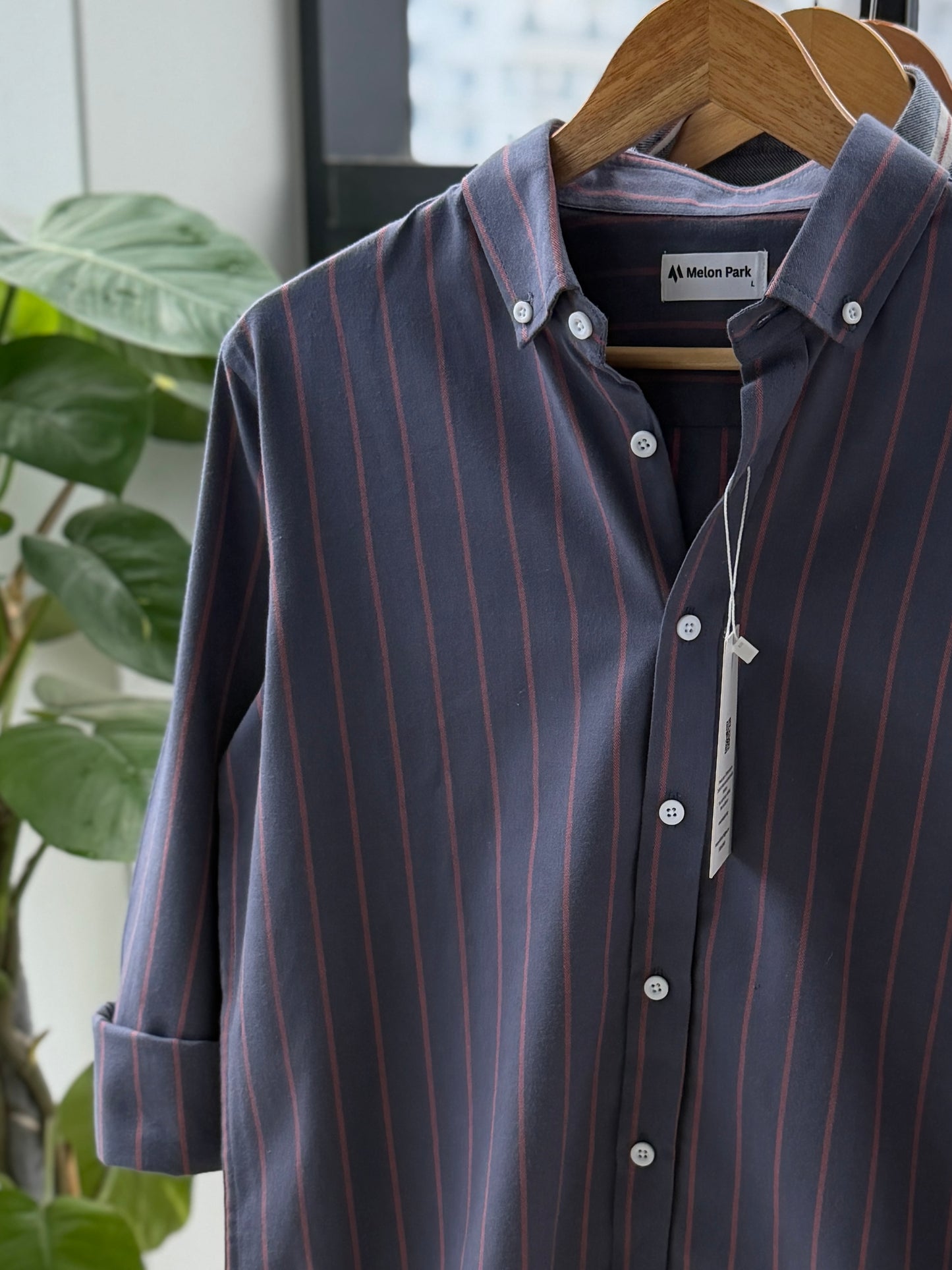 Gentle stripe shirt - Midnight Crimson