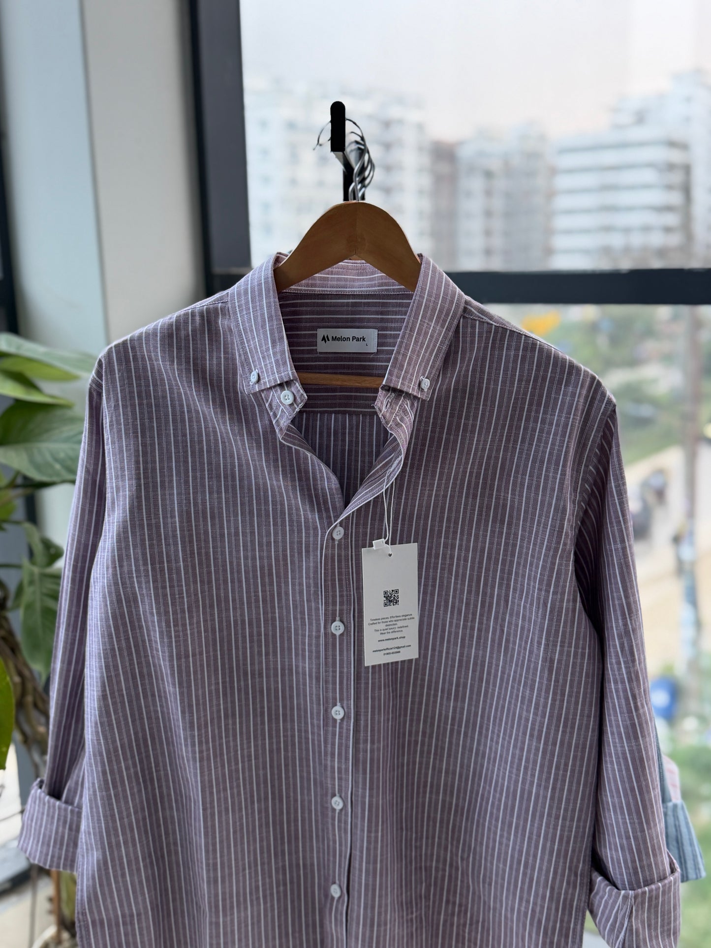 Gentle stripe shirt - Muted Mauve