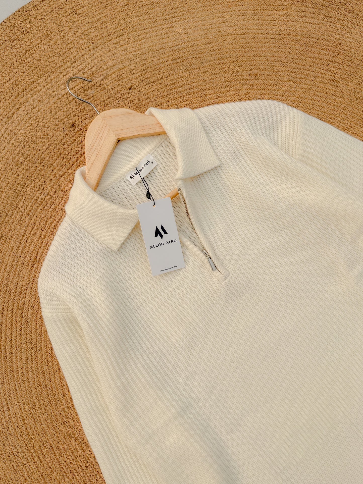 Rich Sweater Polo - Soft Off White