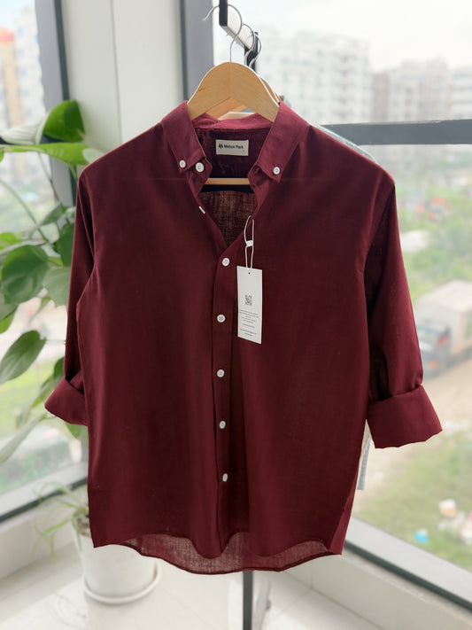 Signature Remi cotton shirt - Maroon
