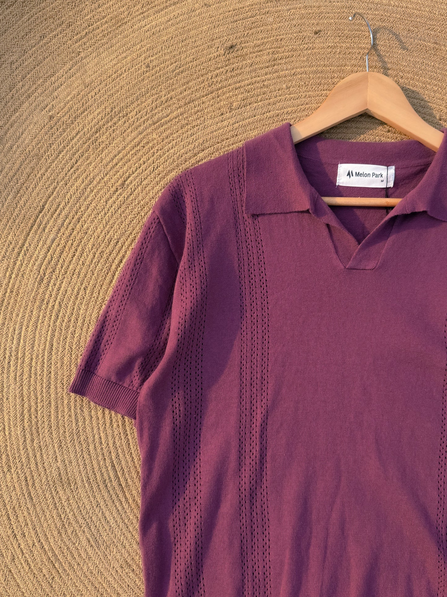 Gentle Breeze Knit Polo - Plum