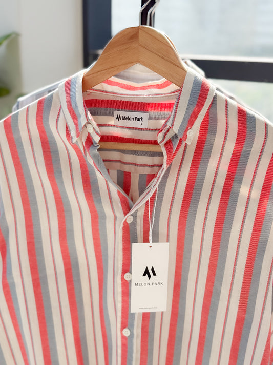 Gentle stripe shirt - Coral Slate