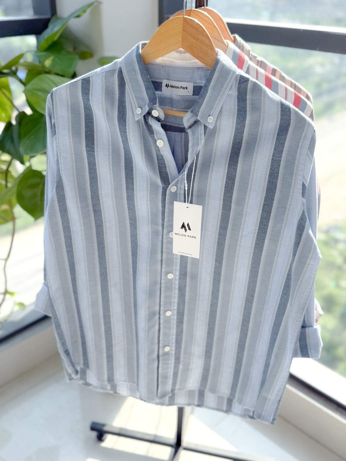 Gentle stripe shirt - Nordic Sky
