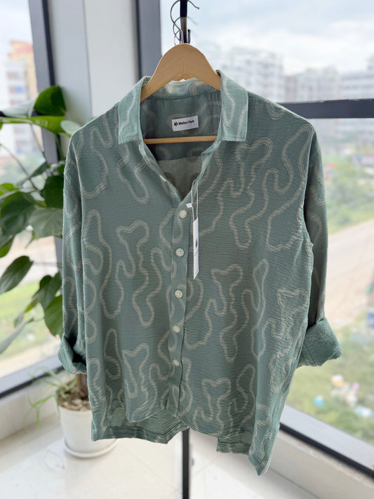 Resort Drop-shoulder shirt - Sage Ripple