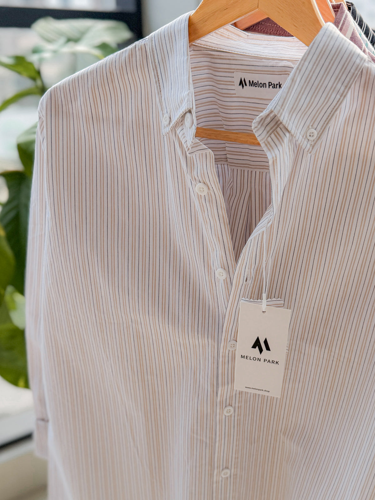 Gentle stripe shirt - Sand Taupe