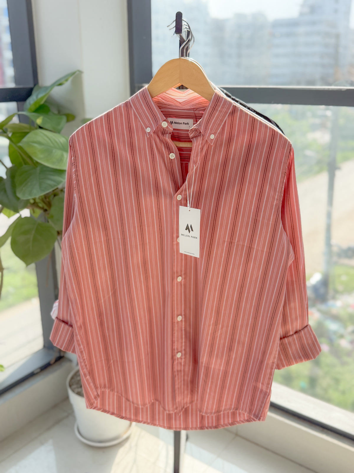 Gentle stripe shirt - Peach stripe