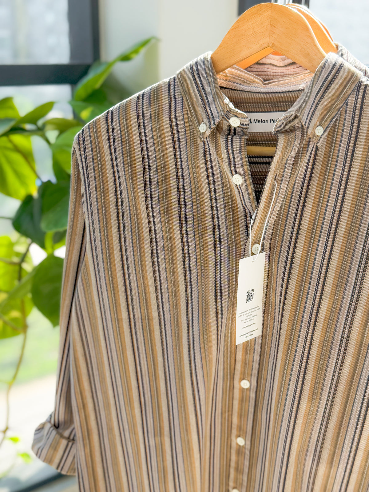 Gentle stripe shirt - Caramel Weave