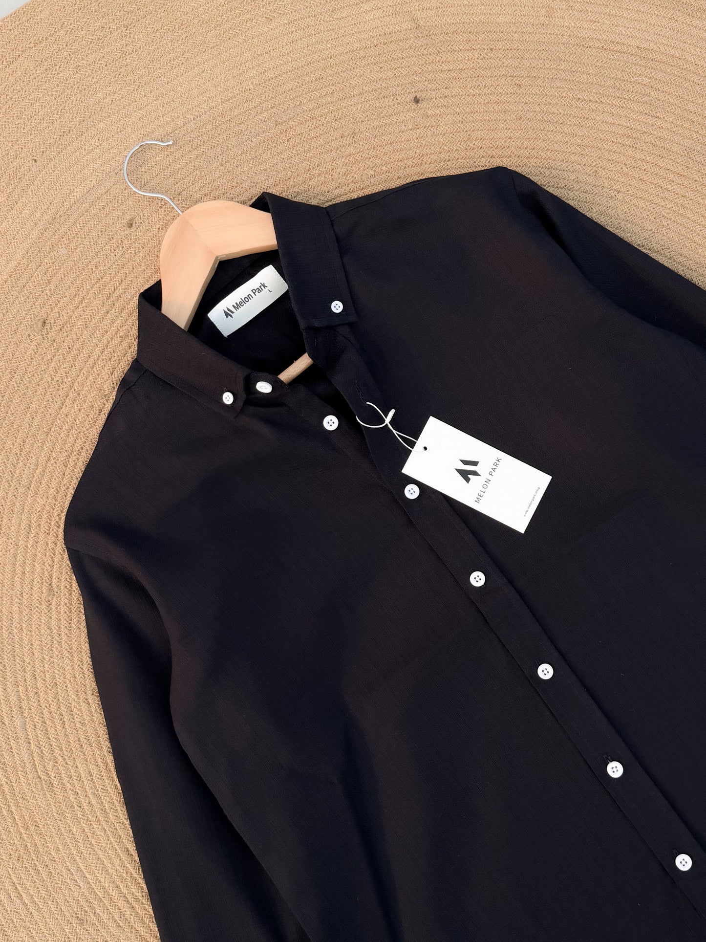 Classic full sleeve shirt - Textured Black