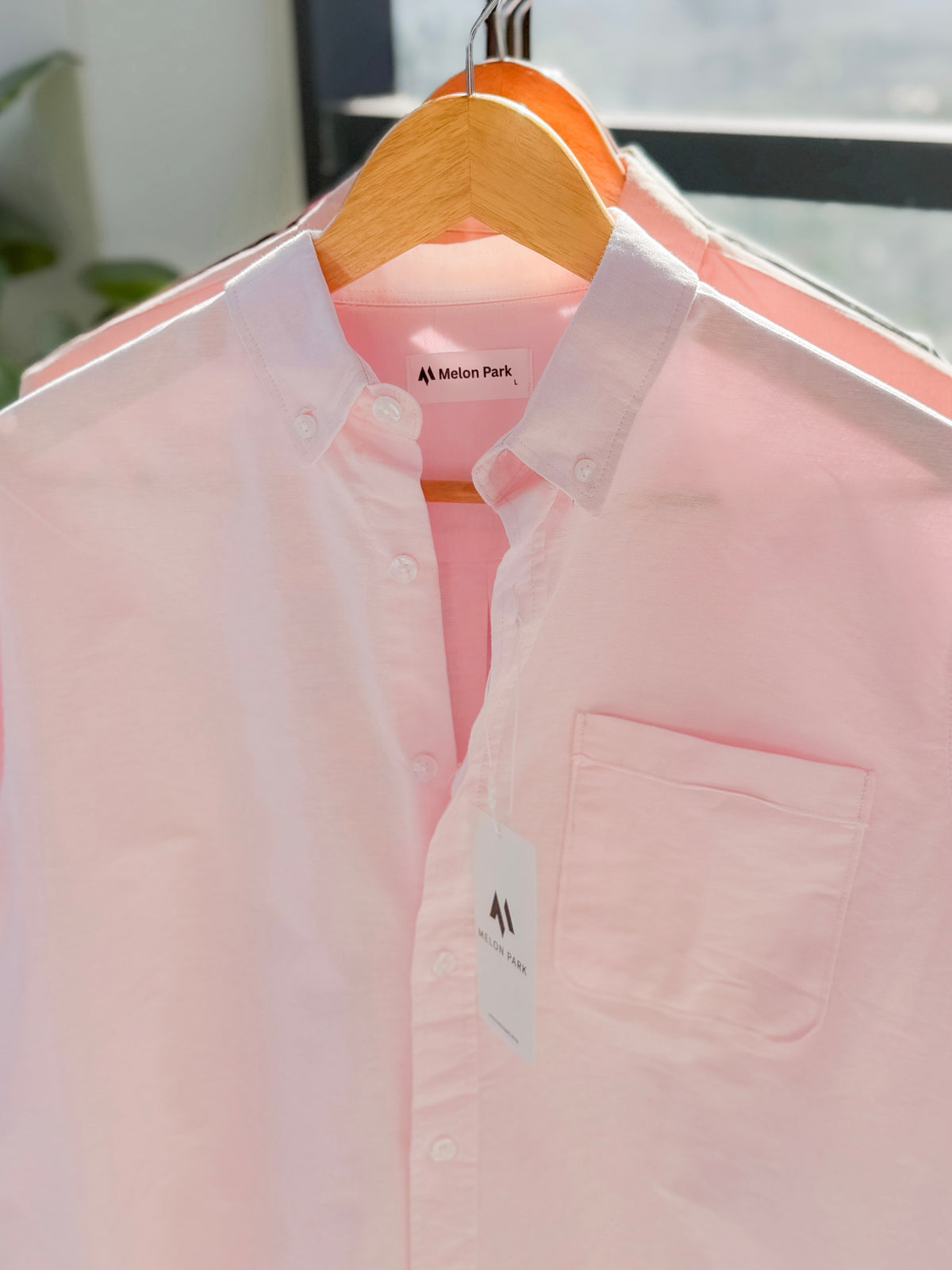 Chambray solid shirt - Baby Pink