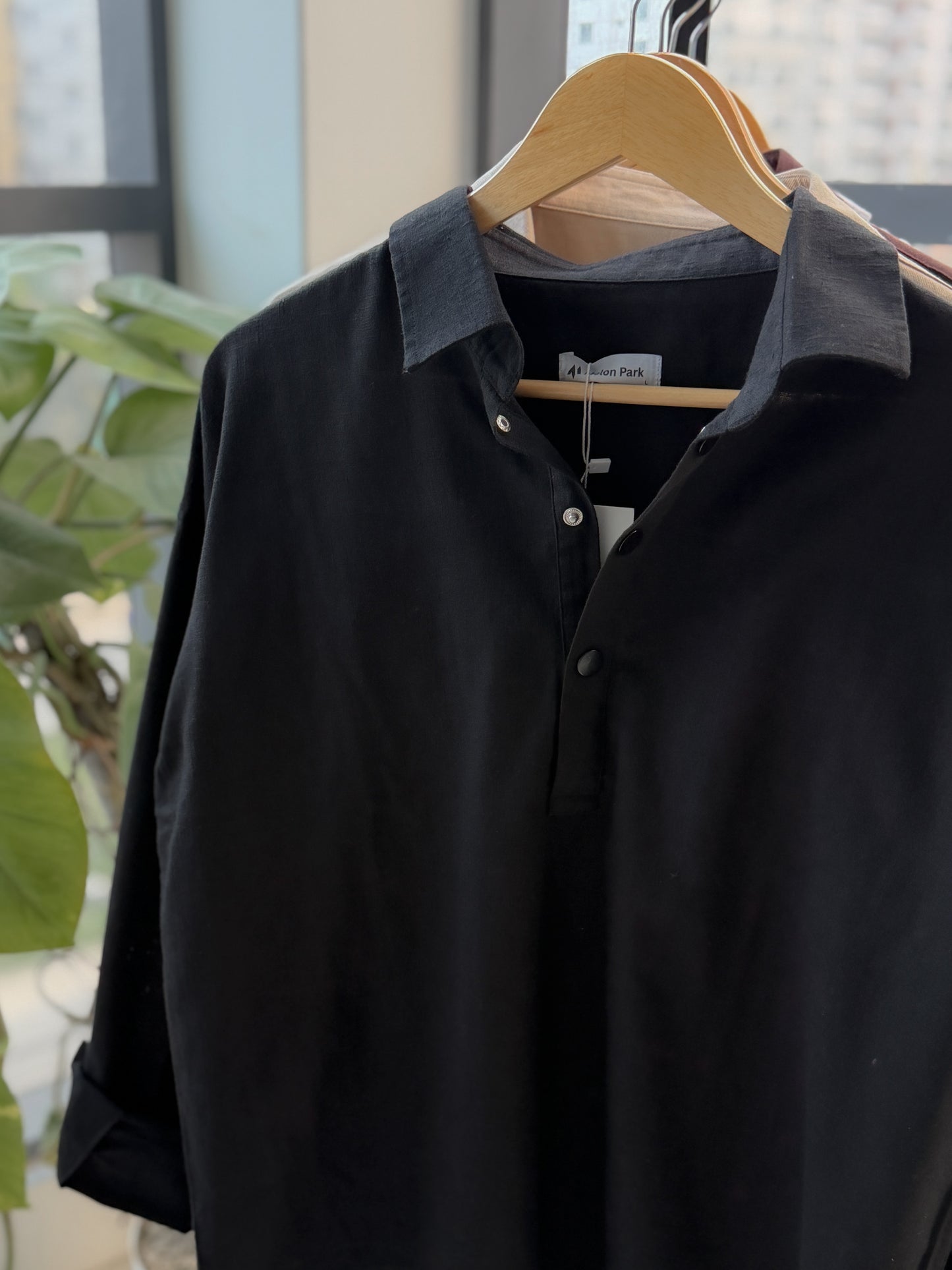 Fine Henley shirt - Black