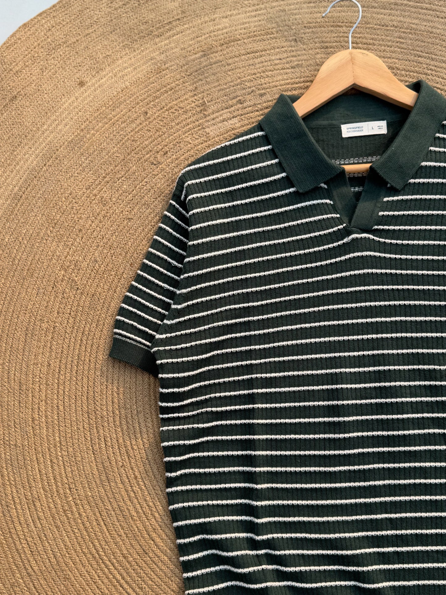Cabana Knitted Polo - Bottle Green