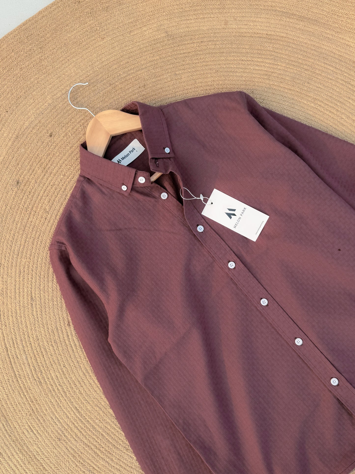 Classic full sleeve shirt - Textured Mulberry