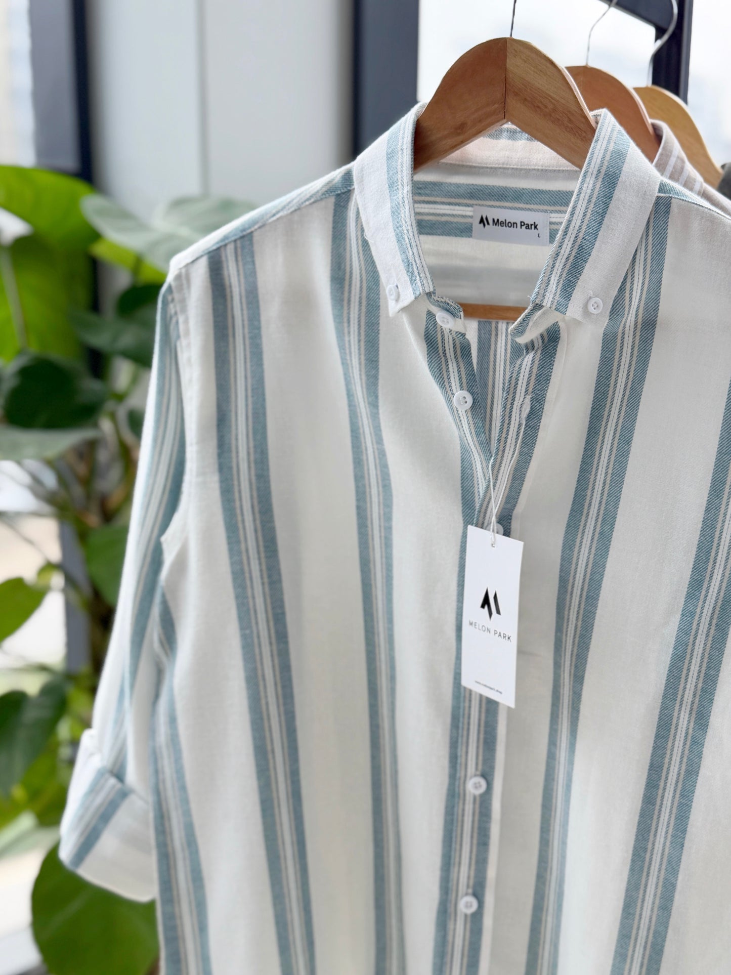 Gentle stripe shirt - Sea glass