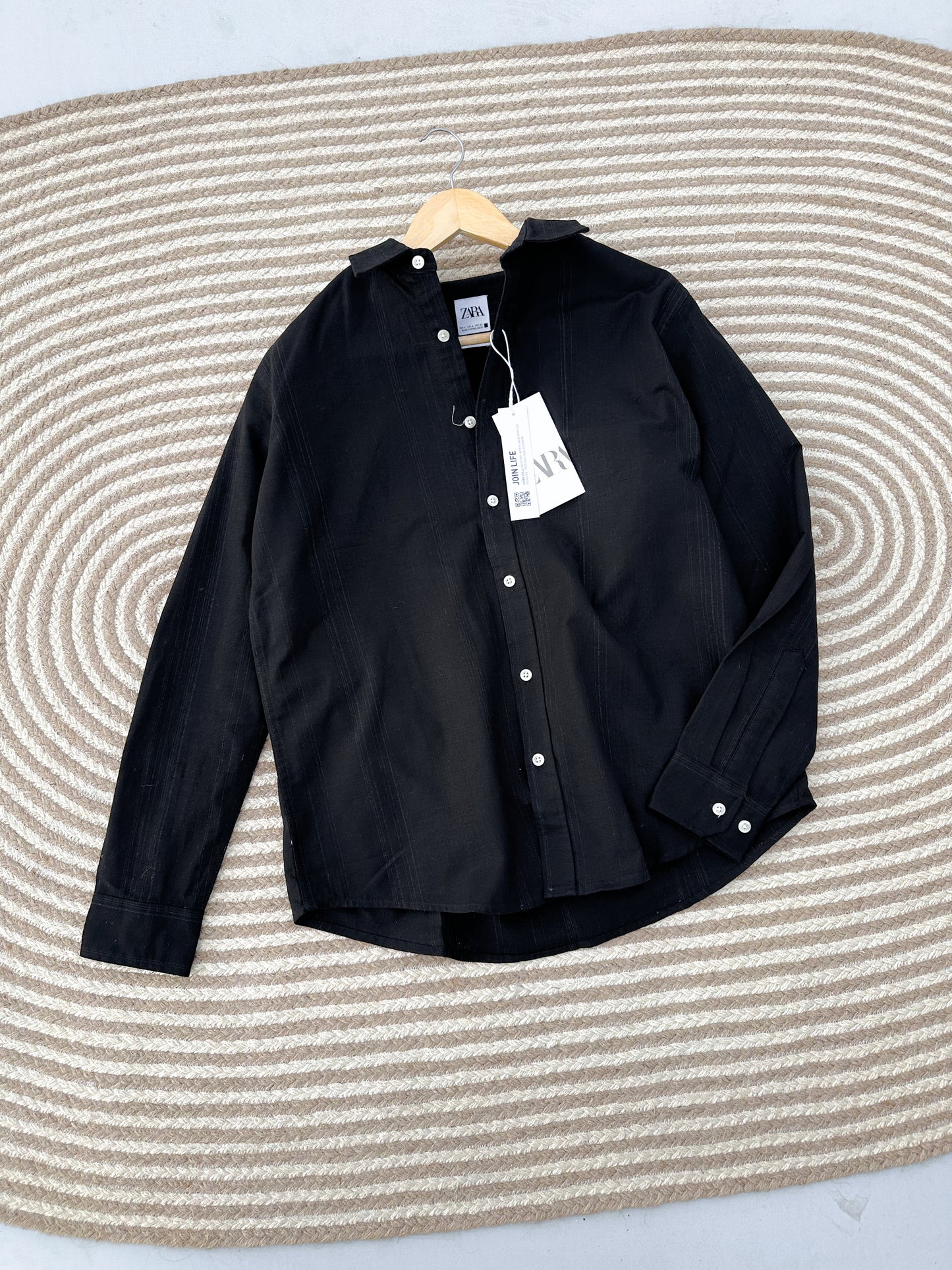 Classic full sleeve shirt - Textured Black