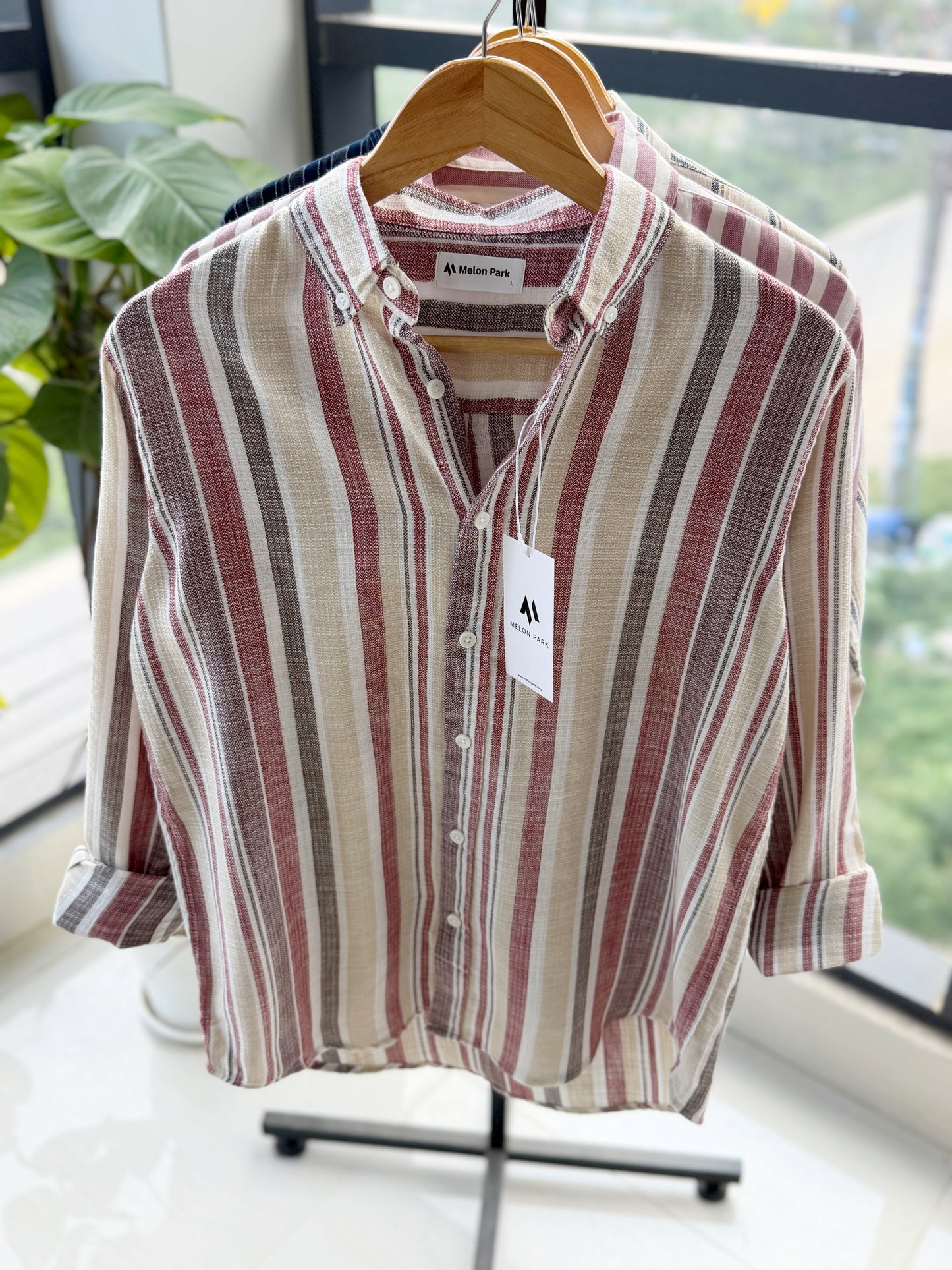 Gentle stripe shirt - Warm Amber