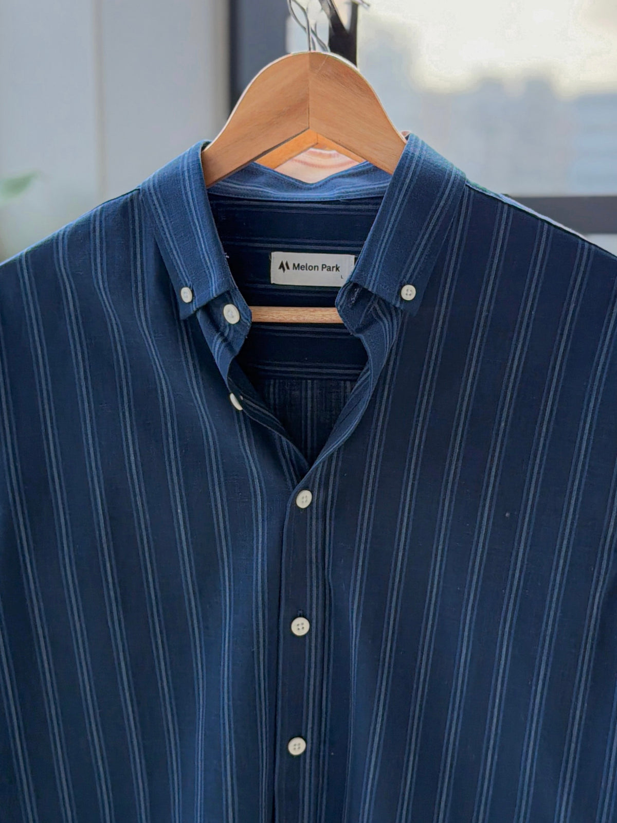 Gentle stripe shirt - Industrial Blue