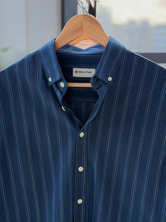 Gentle stripe shirt - Industrial Blue