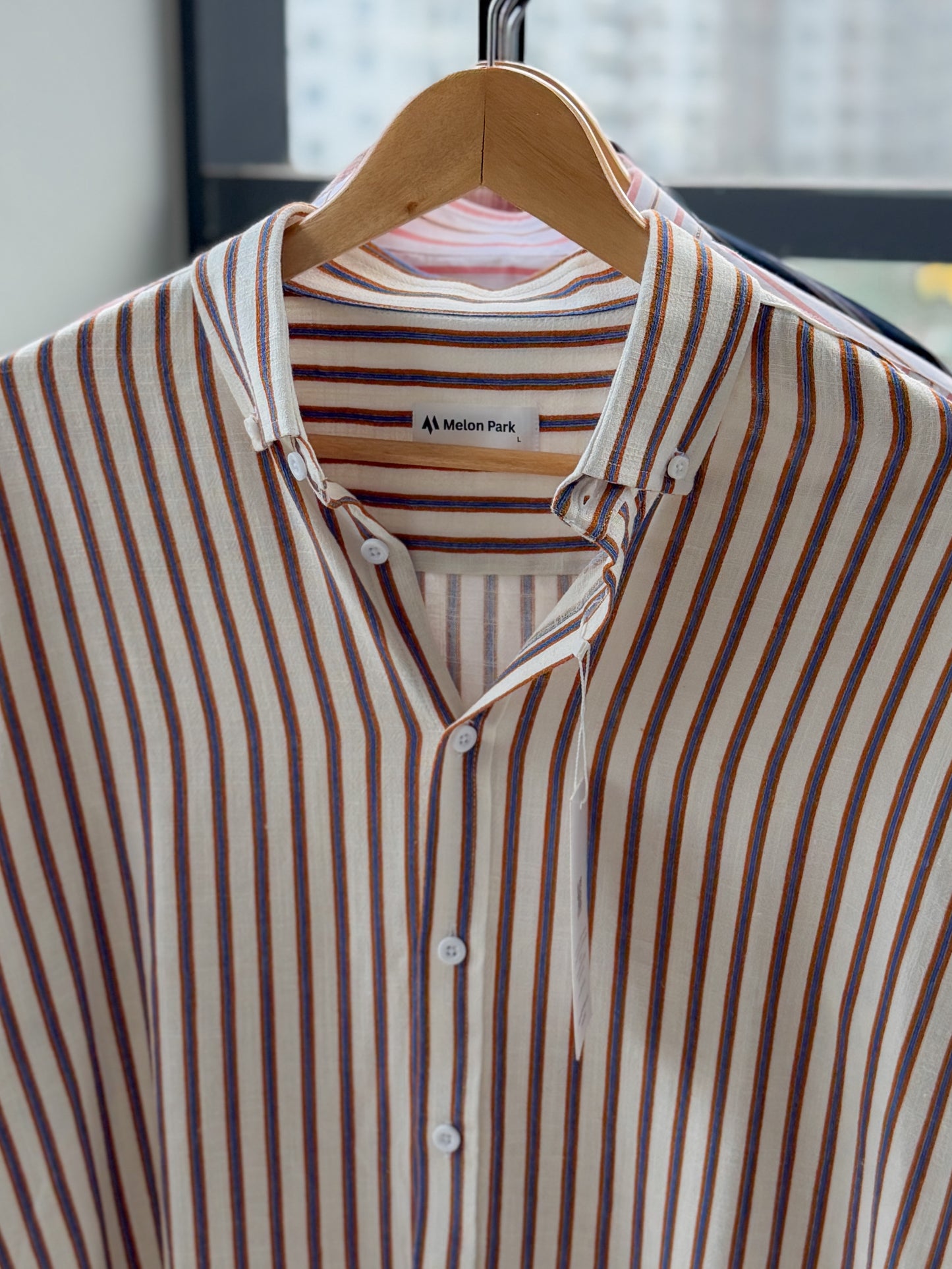 Gentle stripe shirt - Coastline Ochre