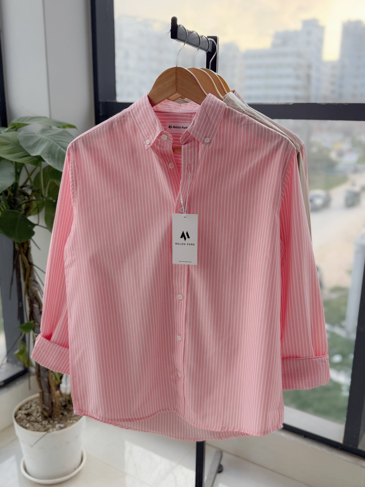 Gentle stripe shirt - Flamingo